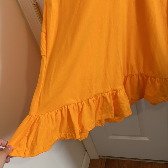 ASOS ORANGE RUFFLE DETAILED SHIFT DRESS SIZE 2 - Picture 5 of 5